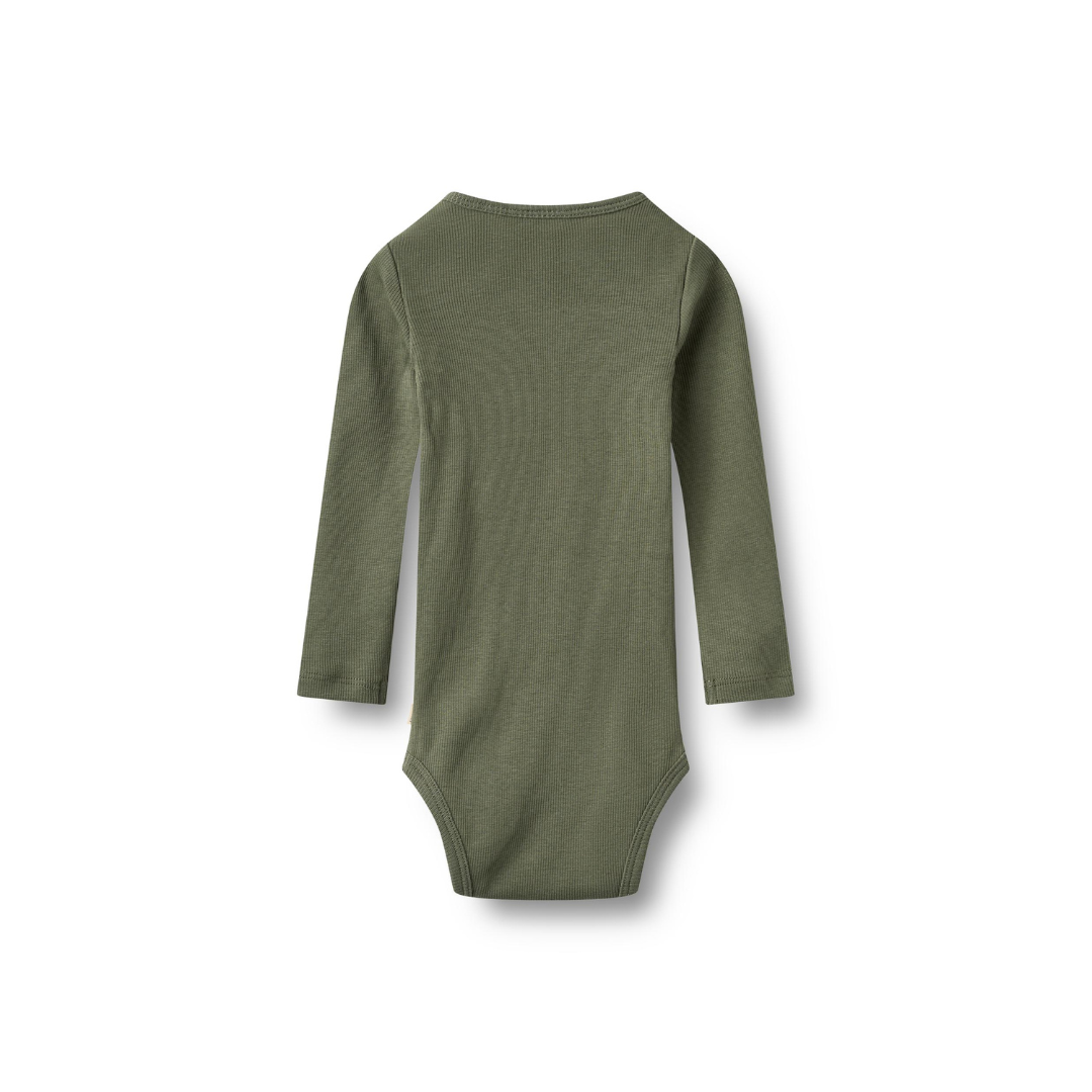 Wheat Spencer rib bodystocking thyme