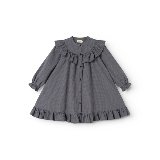MarMar Dalina kjole pigeon blue check