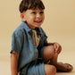 Dreng med Name It Joshue shorts blue mirage