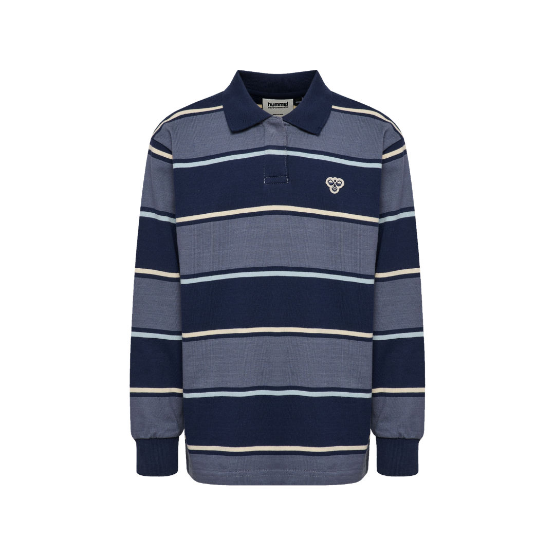 Hummel JR loose stripe polo bluse flint stone 