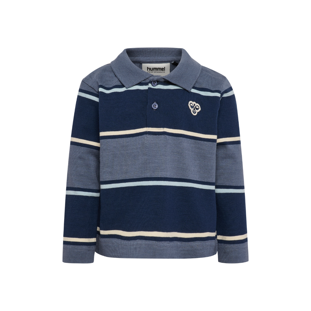 Hummel Mini loose stripe polo bluse flint stone