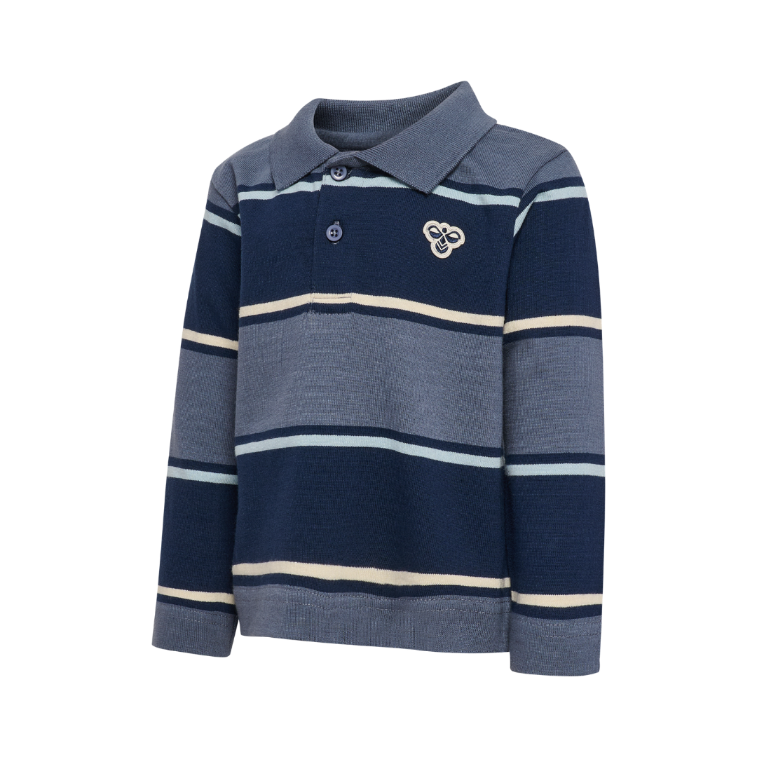 Hummel Mini loose stripe polo bluse flint stone