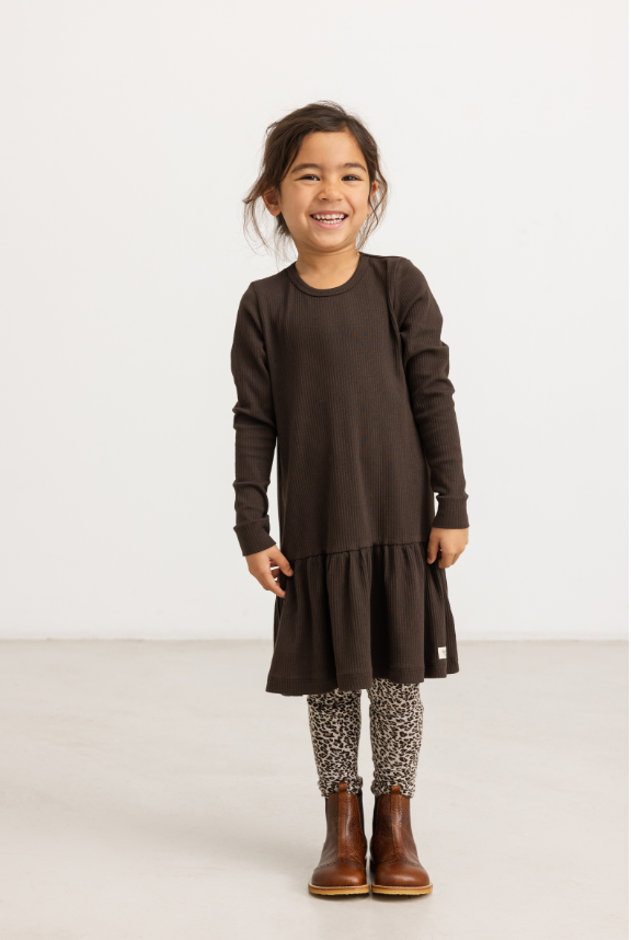 Pige med MarMar Leo leggings dark brown leo