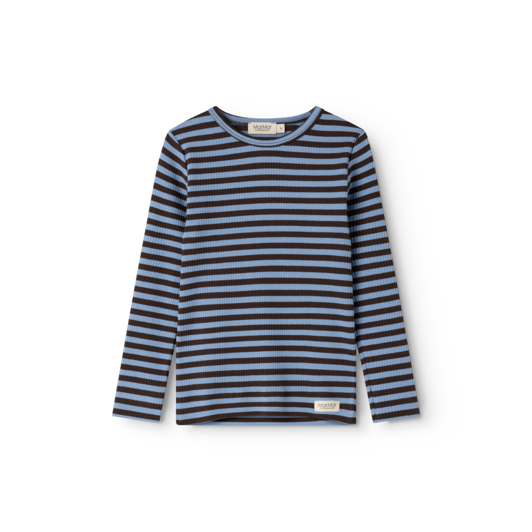 MarMar Modal tee plain LS blue heaven stripe
