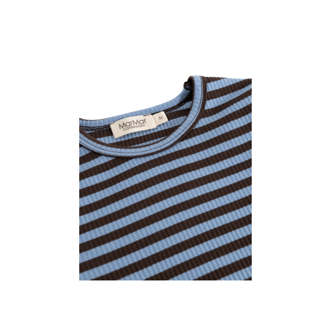 MarMar Modal tee plain LS blue heaven stripe