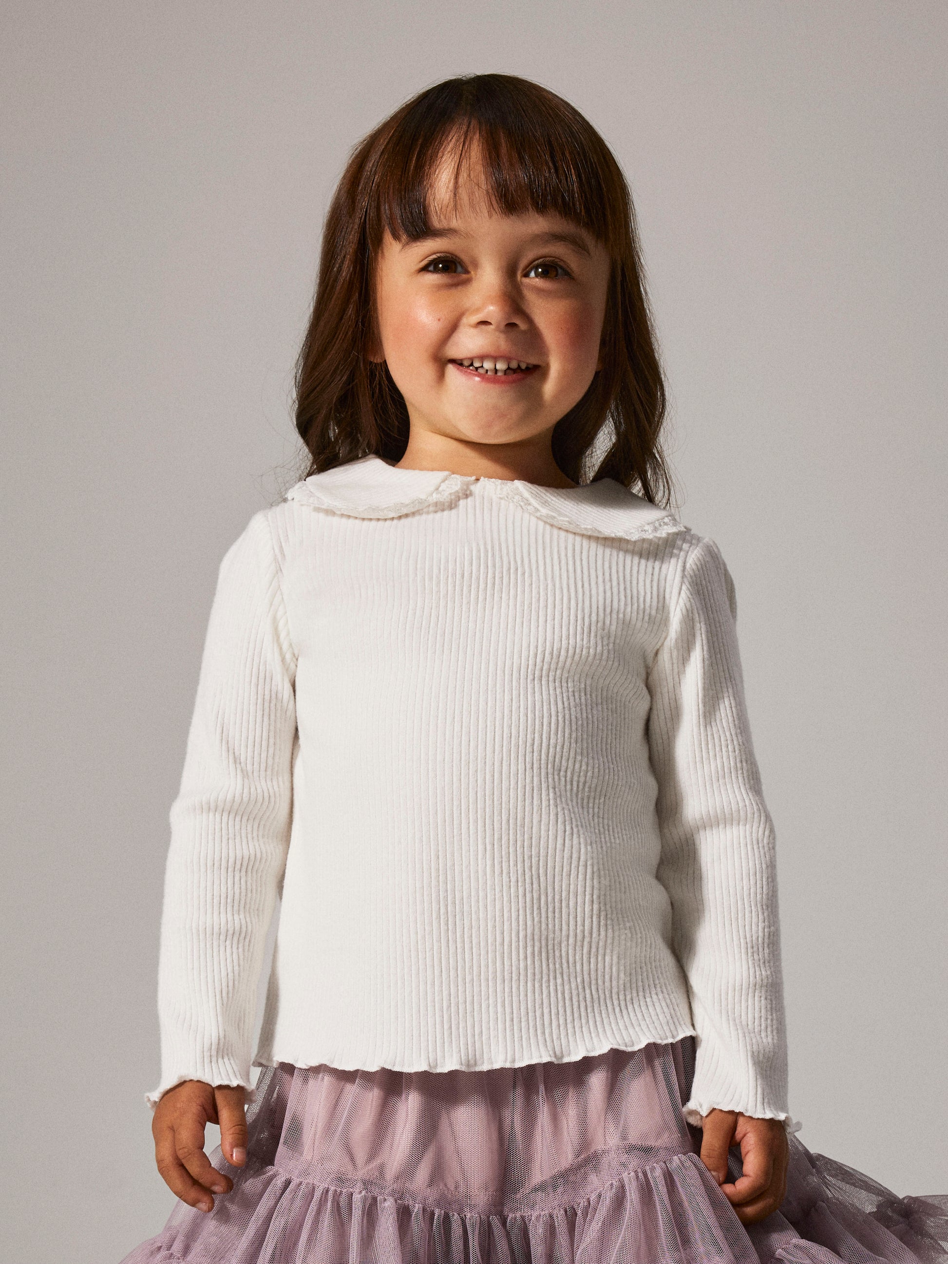 Pige med Name It Baila LS bluse bright white