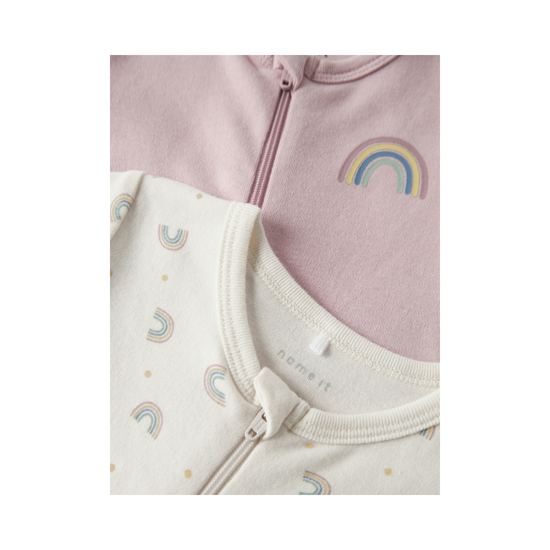 Name It 2-pak natdragt rainbow jet stream w/ burnished lilac