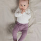 Baby pige med Name It Kab leggings elderberry melange