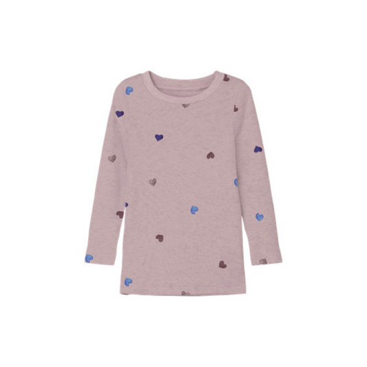 Name It Nutti LS top burnished lilac hearts