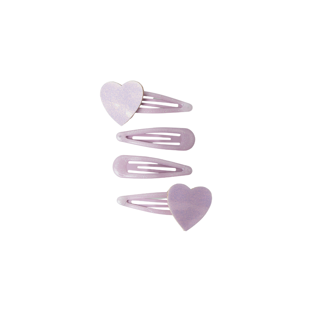 Name It Rosa 4-pak hårklemmer keepsake lilac hearts 