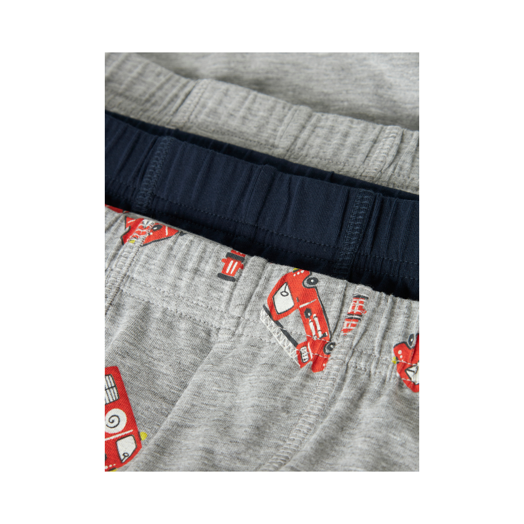 Name It Boxershorts 3 pak grey firetruck grey melange w/dark sapphire