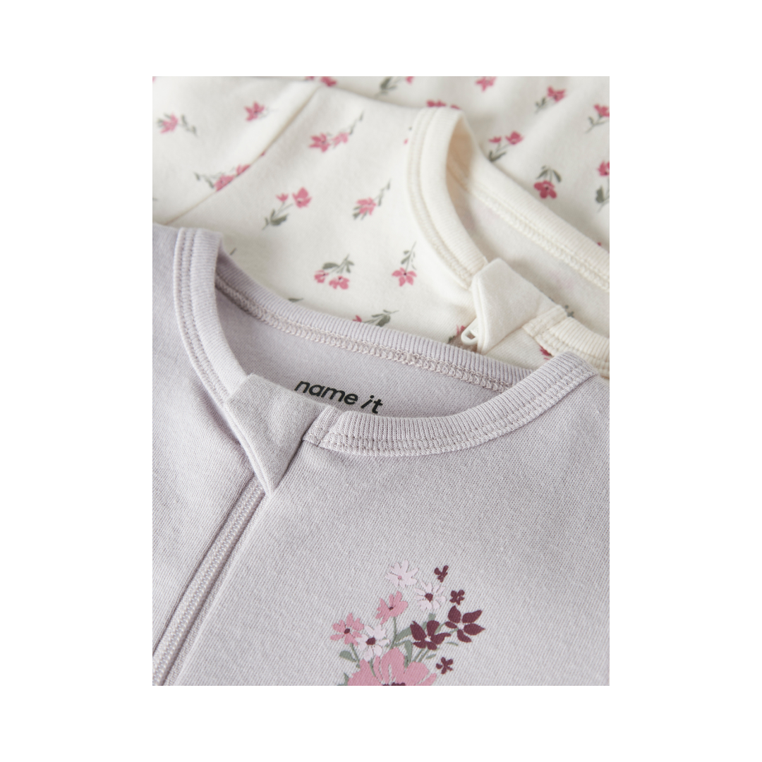 Name It 2-pak natdragt flower jet stream w/lilac marble
