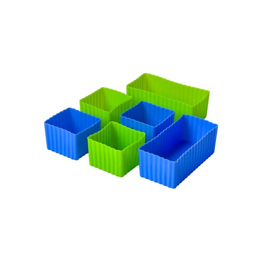 Yumbox Bento Cubes silikoneforme 6 stk. grøn/blå