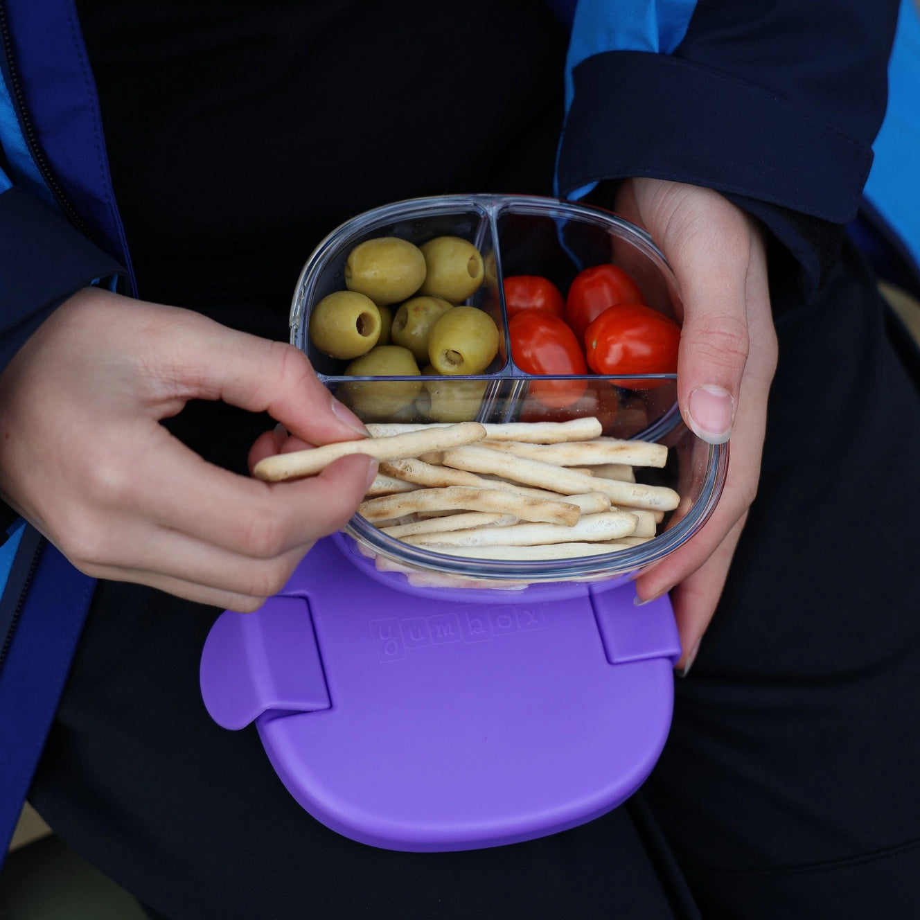 Yumbox Snackskål med 3 rum lilla