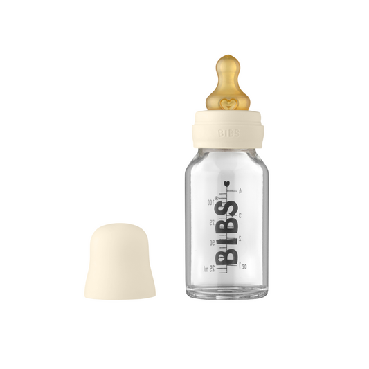 BIBS Glas sutteflaske 110 ml ivory