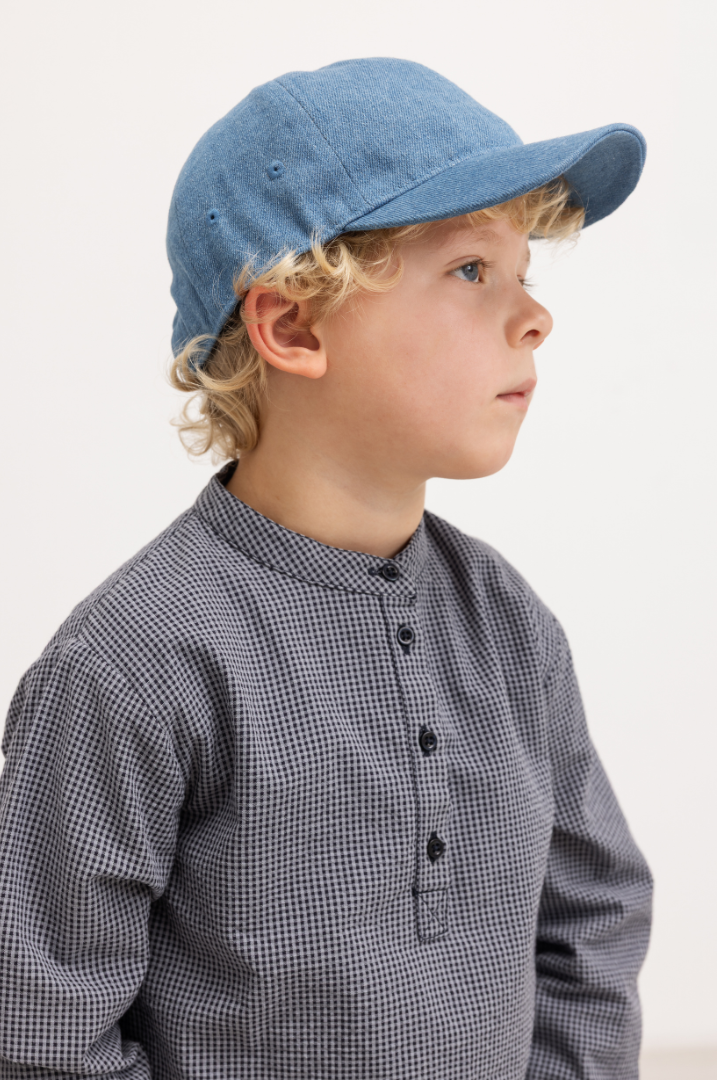 Dreng med MarMar Tokyo skjorte pigeon blue check