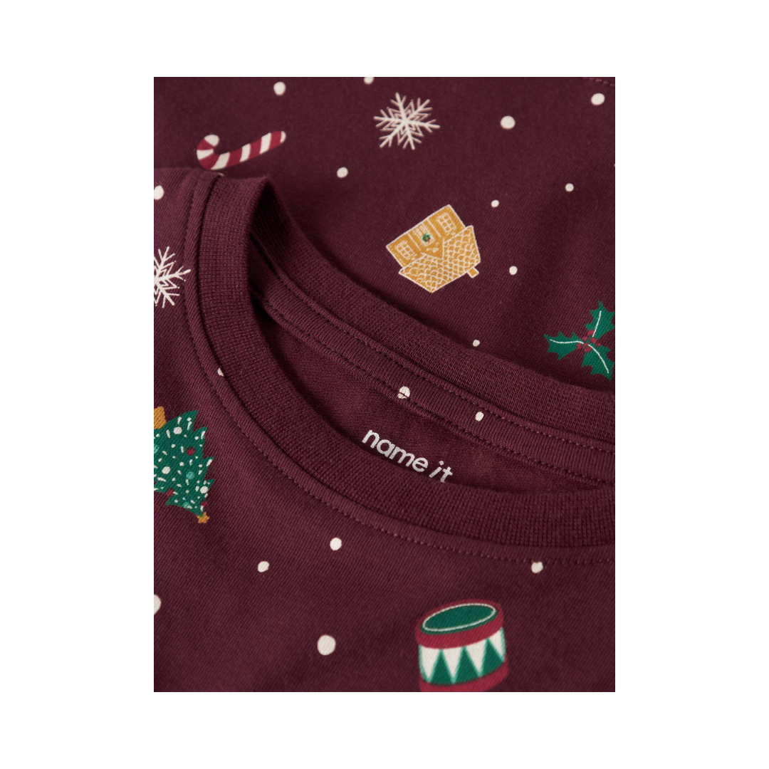 Name It Vismas xmas nattøj burgundy